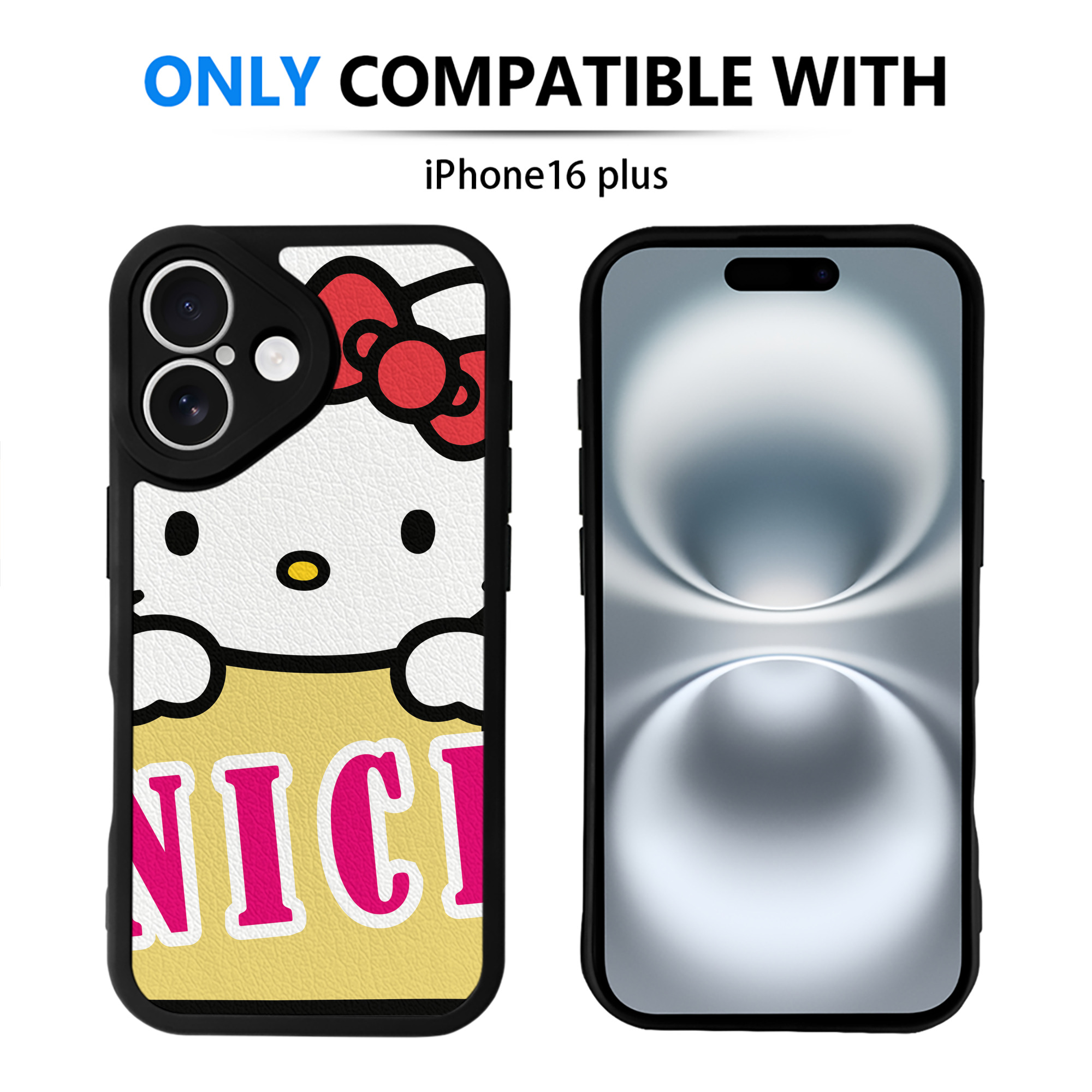 （画像用） Hello Kitty ハローキティ 【iPhone 16シリーズ対応】シリコンスマホケース（レザー調） 材質：シリコン